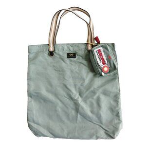 ANYA HINDMARCH Green Nylon NUROFEN Embroidered Pouch Charm Shoulder Tote Bag